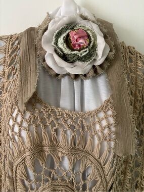 Shabby Chic Upcycled Jabot Choker Necklace